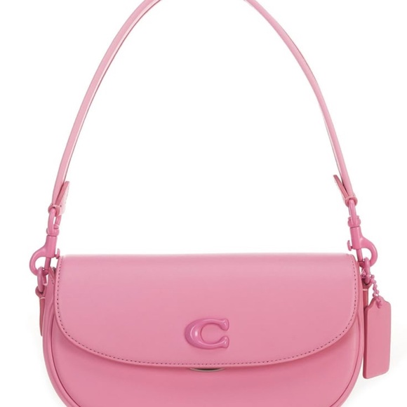 NWT Coach Emmy Saddle Bag 23 in Vivid Pink Glovetanned Leather $395 Retail - Picture 4 of 11
